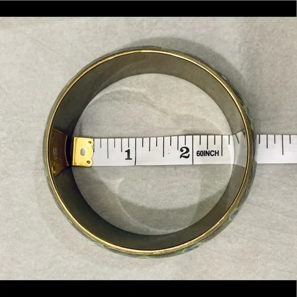 Gifted - Peacock feather wide bangle bracelet - Picture 5 of 5